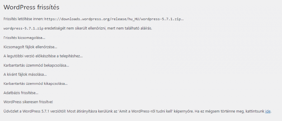 wordpress frissitesi folyamat automatizalt