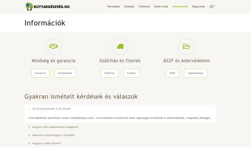 kutyaegeszseg informaciok oldal