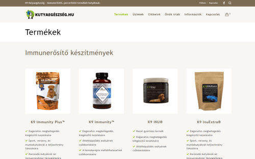 kutyaegeszseg termekek uzlet oldal