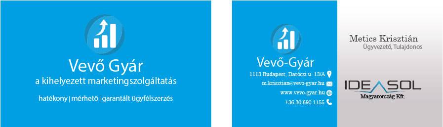 Vevo gyar nevjegy egybe