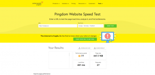 Vizipipa Eu Sebessegteszt Pingdom