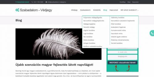 Szabadalom vedjegy lenyilomenu