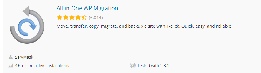 wordpress allinonemigration plugin rotisoft